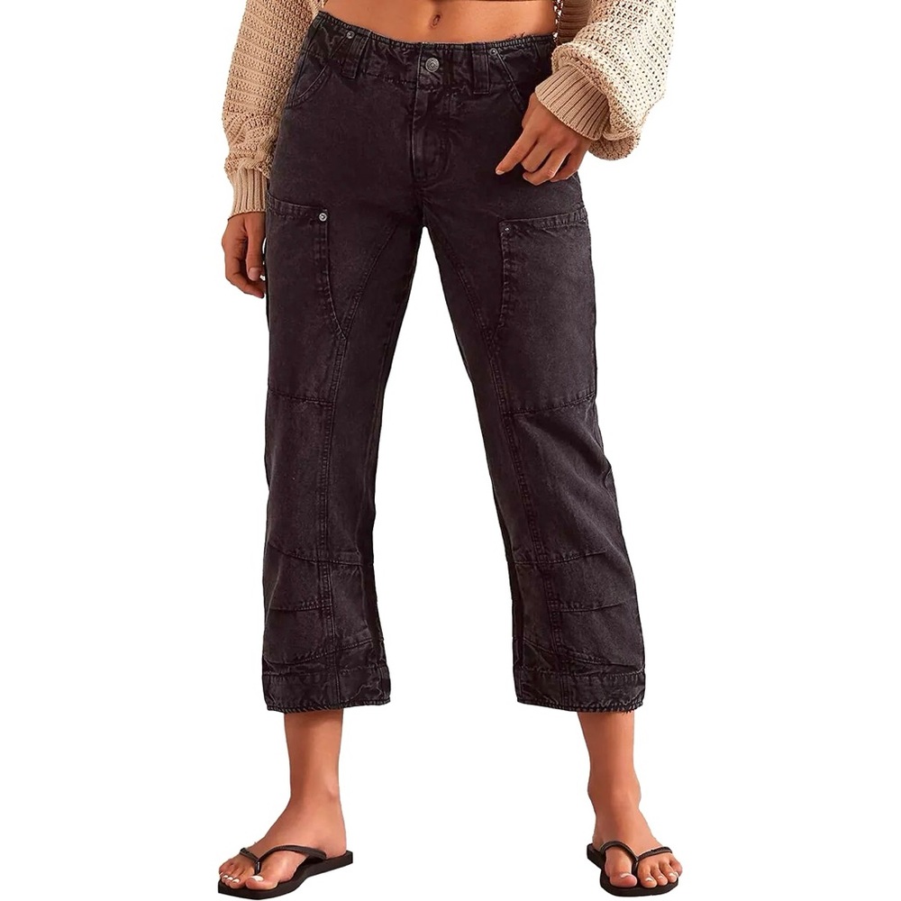 🌻🆕FREE PEOPLE We The Free Supersonic Slim Pants-BLACK COLOR-SIZE 2 & 4 - Picture 10 of 15